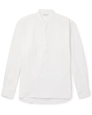 Richard James Grandad-Collar Cotton-Gauze Half-Placket Shirt - White