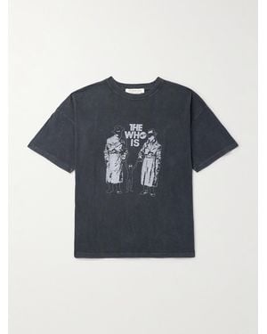 Remi Relief Who Is T-Shirt aus Baumwoll-Jersey mit Print - Blau