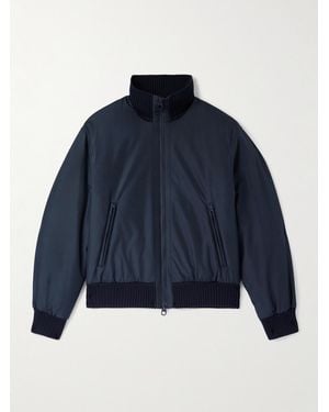 Loro Piana Denzel wattierte Bomberjacke aus technischer Seide mit Storm-System®-Beschichtung - Blau