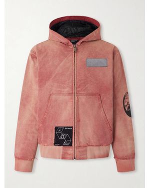 Enfants Riches Deprimes Distressed Cotton-jersey Zip-up Hoodie - Pink