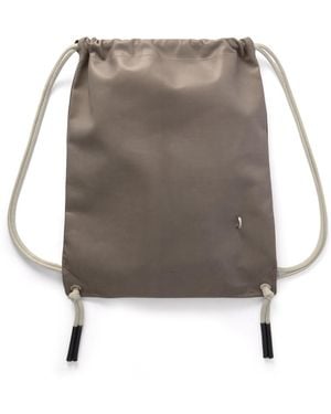 Rick Owens Embellished Leather Drawstring Backpack - Gray