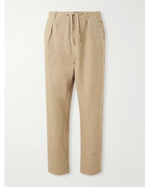 Polo Ralph Lauren Straight-Leg Pleated Linen Trousers - Natural