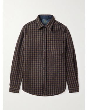 Portuguese Flannel Checked Wool-Tweed Shirt - Grey