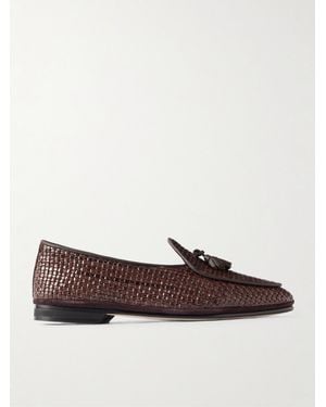 Rubinacci Marphy Woven Leather Tasselled Loafers - Brown