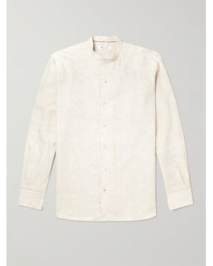 Loro Piana Arizona Grandad-Collar Linen Shirt - Natural