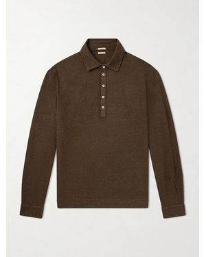 Massimo Alba Raya Cotton And Cashmere-Blend Polo Shirt - Brown