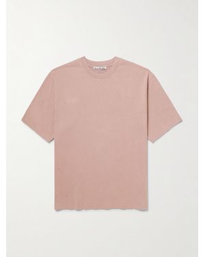 Acne Studios Extorr Logo-Appliquéd Garment-Dyed Cotton-Jersey T-Shirt - Pink