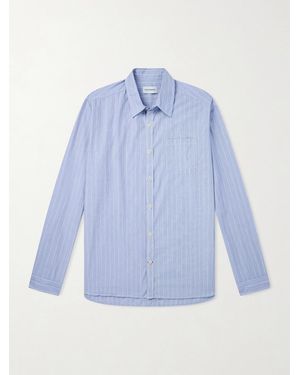 Oliver Spencer New York Special Striped Cotton-Poplin Shirt - Blue