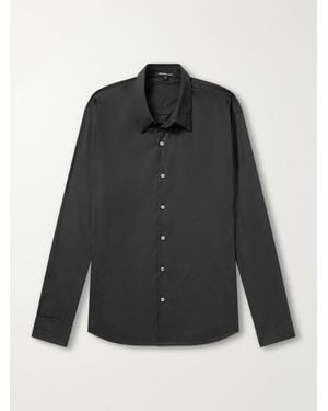 James Perse Stretch Cotton-Blend Poplin Shirt - Black