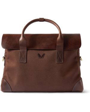 Bennett Winch Cotton-Canvas And Full-Grain Leather Briefcase - Brown