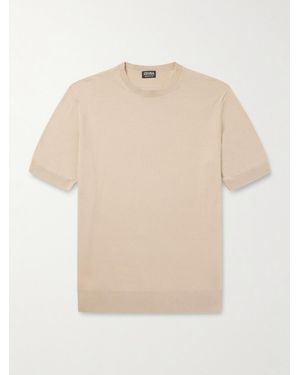 ZEGNA Cotton T-shirt - Natural