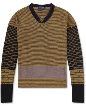 Enfants Riches Deprimes Go Ask Alice Striped Cotton Sweater - Green