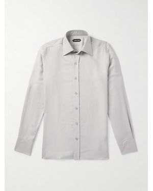 Tom Ford Hemd aus Twill - Weiß