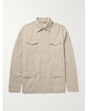 Sid Mashburn Cotton-Seersucker Overshirt - Natural