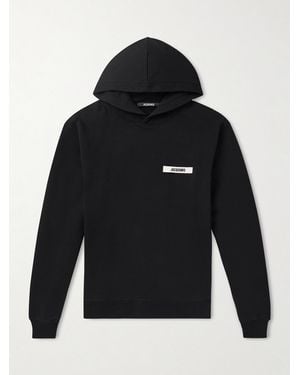 Jacquemus Logo-appliquéd Cotton-jersey Hoodie - Blue
