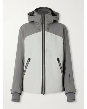 Bogner Fenno-T Hooded Logo-Embossed Stretch-Twill Padded Ski Jacket - Gray