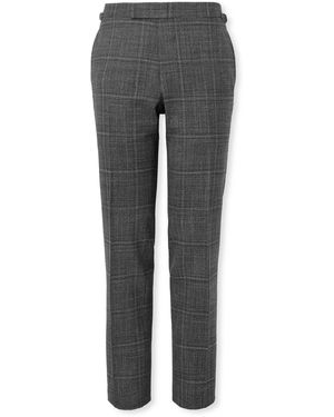 Tom Ford Shelton Slim-fit Straight-leg Prince Of Wales Checked Wool And Silk-blend Suit Pants - Gray
