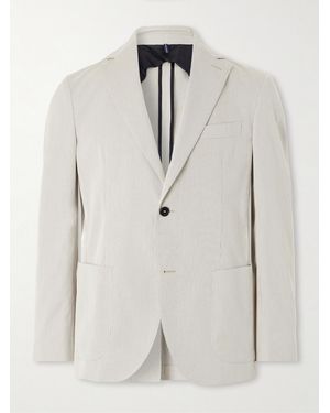 Slowear Slim-Fit Striped Cotton Suit Jacket - White