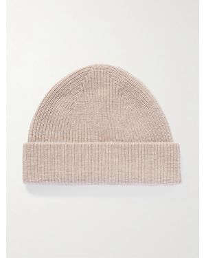 ZEGNA Ribbed Oasi Cashmere Beanie - Natural