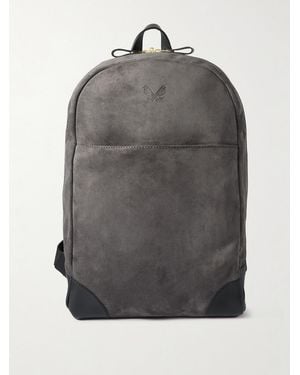 Bennett Winch Leather-Trimmed Suede Backpack - Grey