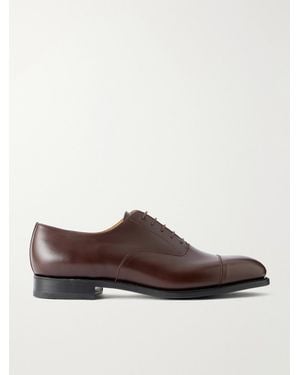 J.M. Weston Cap Toe Leather Oxford Shoes - Brown