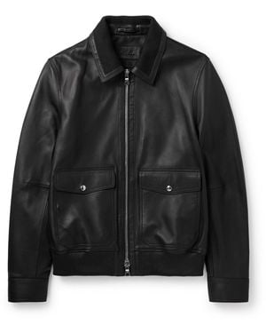 MR P. Leather Blouson Jacket - Black