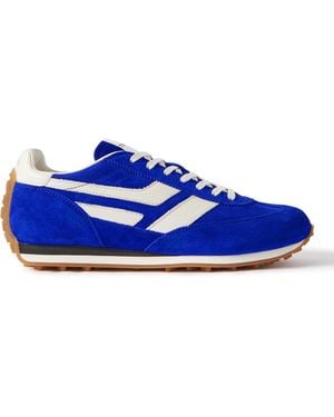 Tom Ford Mick Leather-trimmed Suede Sneakers - Blue