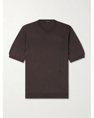 Slowear Cotton And Silk-blend T-shirt - Black
