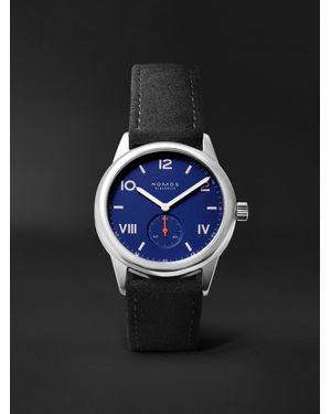 Nomos Club Campus 38.5 Hand-Wound Stainless Steel And Alcantara Watch, Ref. No. 722.Gb - Black