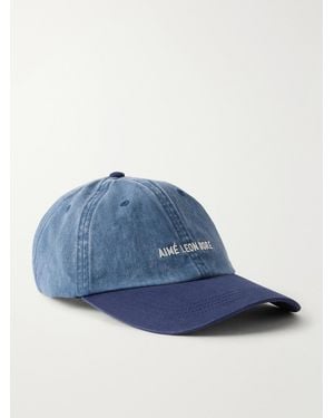 Aimé Leon Dore Logo-Embroidered Pigment-Dyed Cotton Baseball Cap - Blue