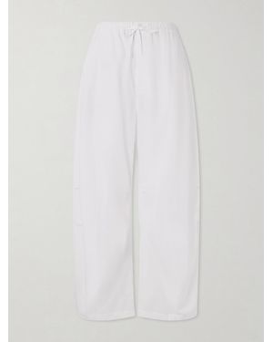 Amomento Cotton Wide-Leg Trousers - White