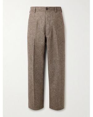 Maison Margiela Wide-Leg Wool-Canvas Trousers - Natural