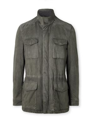 Thom Sweeney Suede Field Jacket - Gray