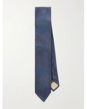 Rubinacci 8Cm Printed Silk-Twill Tie - Blue
