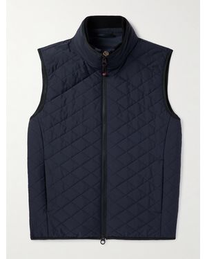 Loro Piana Rocky Padded Quilted Storm System® Shell Gilet - Blue