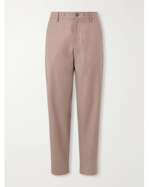 Canali Tapered Wool-Blend Gabardine Trousers - Natural