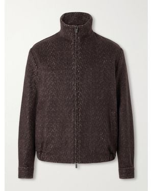 Altea Arden Herringbone Blouson Jacket - Brown