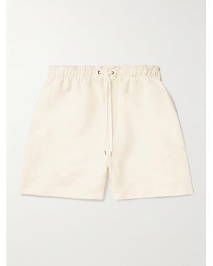Studio Nicholson Starboard Wide-Leg Linen And Wool-Blend Drawstring Shorts - Natural