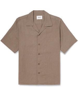 NN07 Julio 5708 Camp-Collar Linen Shirt - Gray