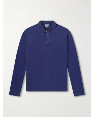 Hartford Cotton-Fleece Rugby Shirt - Blue