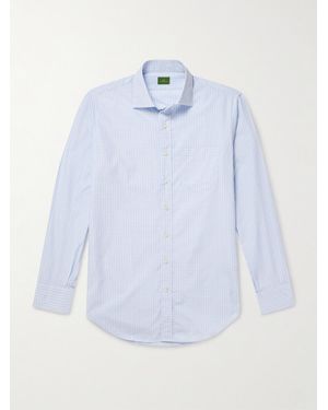 Sid Mashburn Spread-Collar Checked Cotton-Poplin Shirt - Blue