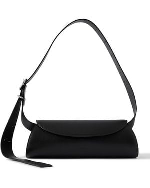Jil Sander Cannolo Small Leather Messenger Bag - Black