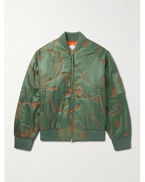 Kardo Max Embroidered Silk-twill Bomber Jacket - Green