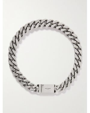 Saint Laurent Tone Chain Necklace - Metallic