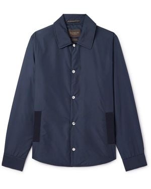 Incotex Teknosartorial Grosgrain-trimmed Padded Shell Overshirt - Blue
