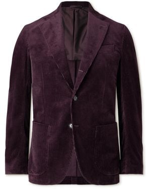 De Petrillo Posillipo Slim-fit Cotton-blend Corduroy Suit Jacket - Purple