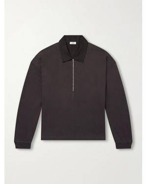 Agolde Darius Cotton-Jersey Half-Zip Polo Shirt - Blue