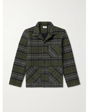Hartford Perry Checked Recycled Wool-Blend Jacket - Green