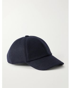 Kiton Logo-Embroidered Cashmere Cap - Blue