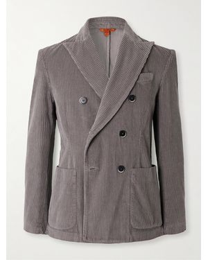 Barena Doria Double-Breasted Cotton-Corduroy Suit Jacket - Grey
